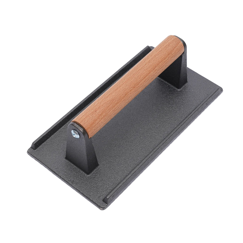 Meat Press with Wooden Handle Heavy Duty Grill Press Non-stick