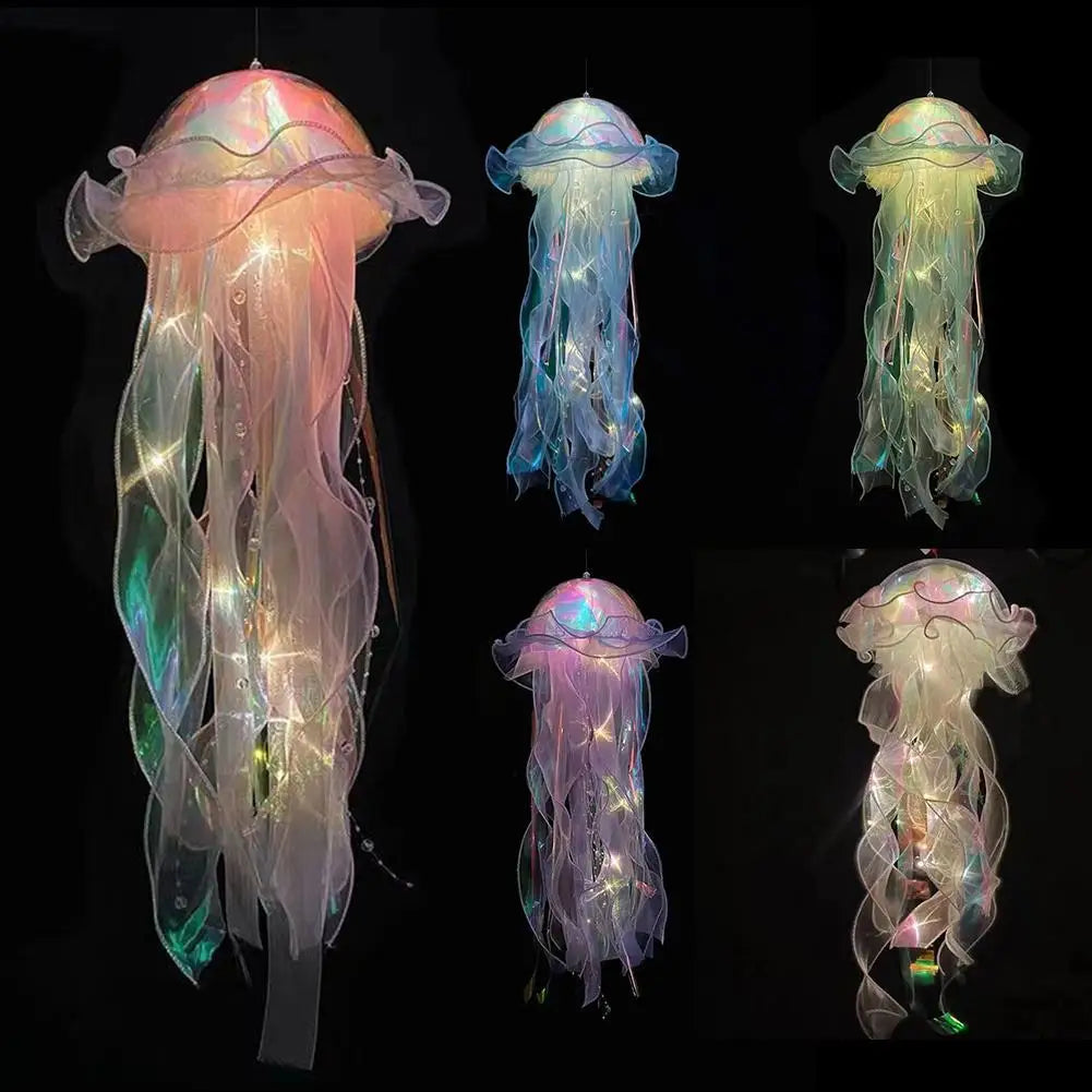Jellyfish Colorful Nightlight Button Battery Hanging Ceiling Lantern