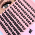 120Pcs Natural Eyelash Cluster Set, D Curl 8–16mm Mixed Length, Soft Band & Lightweight, Reusable False Eyelashes Cat Eye Effect