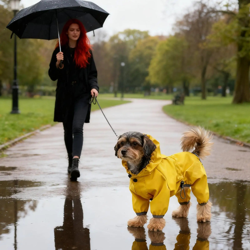 Waterproof Dog Raincoat Adjustable Lightweight Pet Rain Jacket for Small Medium Large Dogs Winter Outdoor Walking Activities
