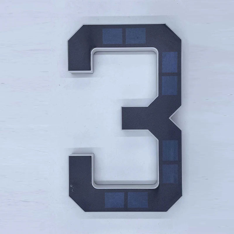 Solar LED House Number Sign with Light Sensor