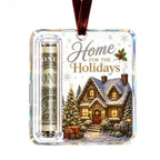 Christmas Money Holders Acrylic Hanging Money Holder Ornaments Christmas Tree Snowman Elk Hanging Pendant New Year Party Decor