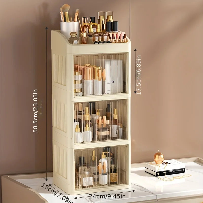 Foldable Makeup Organiser with Drawers — 3 or 4 Tiers