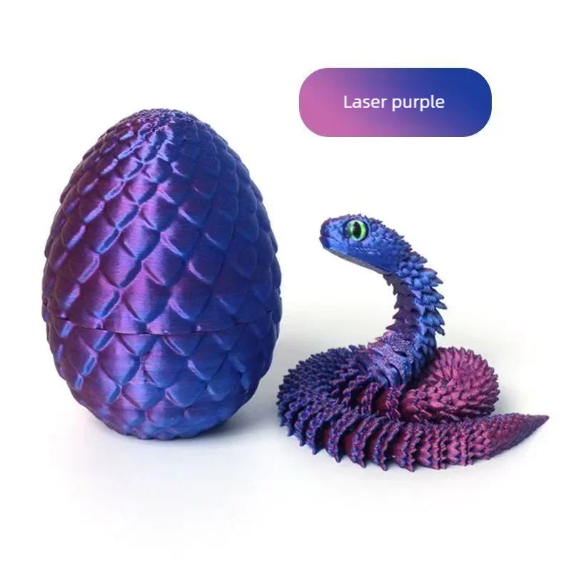 1PCS Mobile Joint Simulation Cobra and Snake Egg Statue - Creative Desktop Decoration Sculpture Home Decoration Ornament Gift