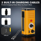 Solar Hand Crank FM AM WB Radio Portable Emergency Flashlight Rechargeable