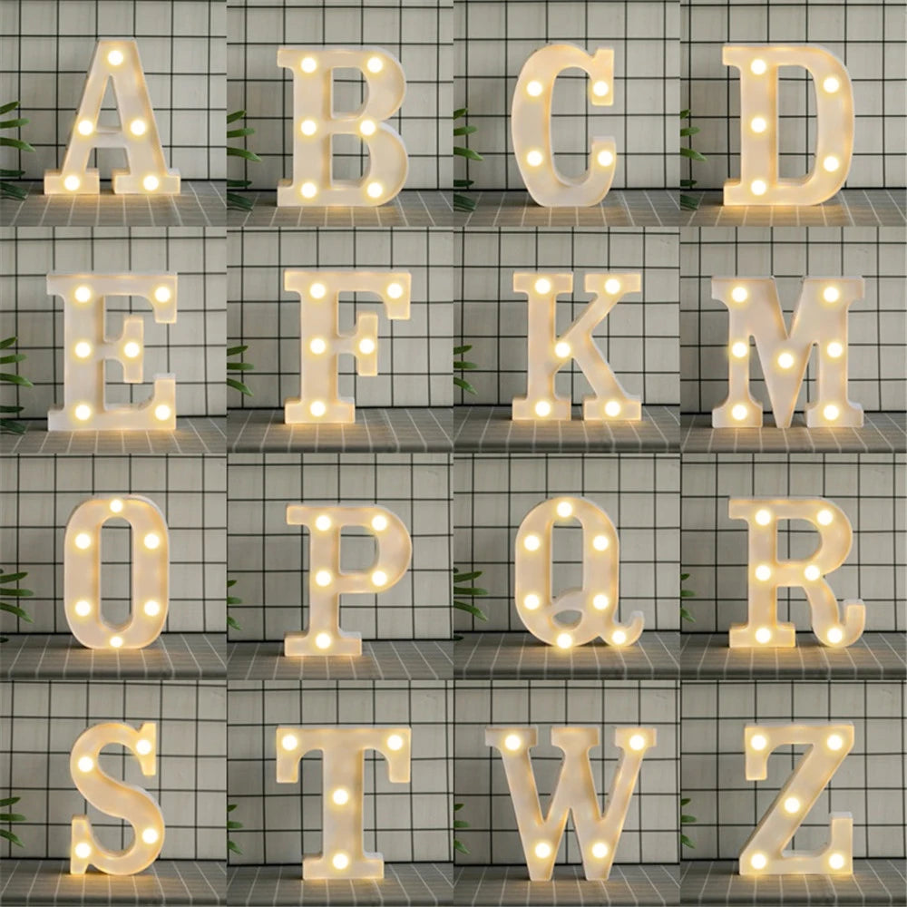 Number Letter Lamp Luminous Alphabet LED Lights Decororation Night Lights