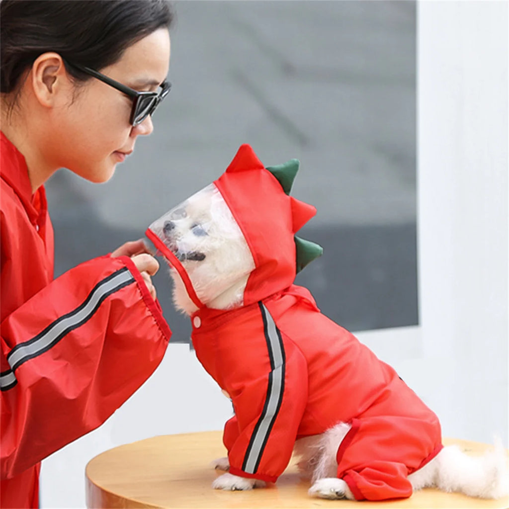 Reflective Hooded Waterproof Dog Raincoat