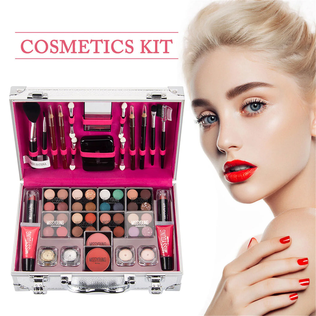 Makeup Starter Kit Professional Make Up Sets With Transparent Case Holiday Beauty Gift Set Starter Cosmetics Full Kits For Women