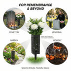 2Pcs Cemetery Vase Memorial Cemetery Vases with Stake Grave Flower Holder for Gravestone Grave Yard Ground Outdoor Flower Marker