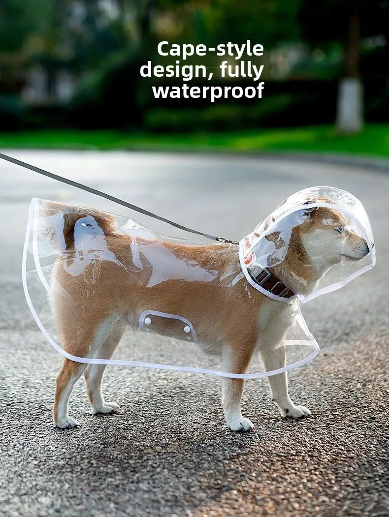 XS-8XL Pet Raincoat Transparent Dog Raincoat Waterproof and Windproof Pet Clothing Large Dog Pet Costume for Rainy Days Walking
