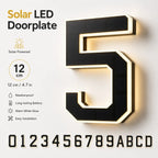 LED Solar House Number Light Waterproof Address Plate with Light Sensor for Home Entrance Yard Wall Outdoor Decoration