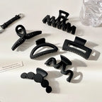 Womans Elegant Black Plastic Hair Claw Grip