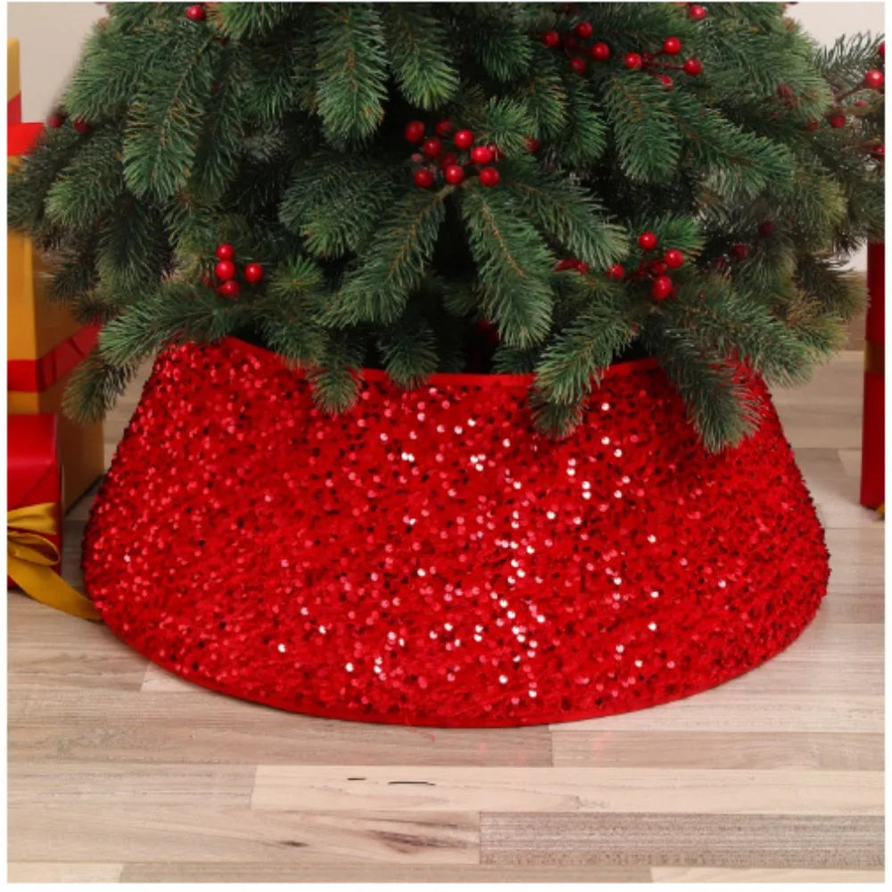 Stereoscopic Christmas Sequins Tree Cover Skirt Home Xmas Tree Surround