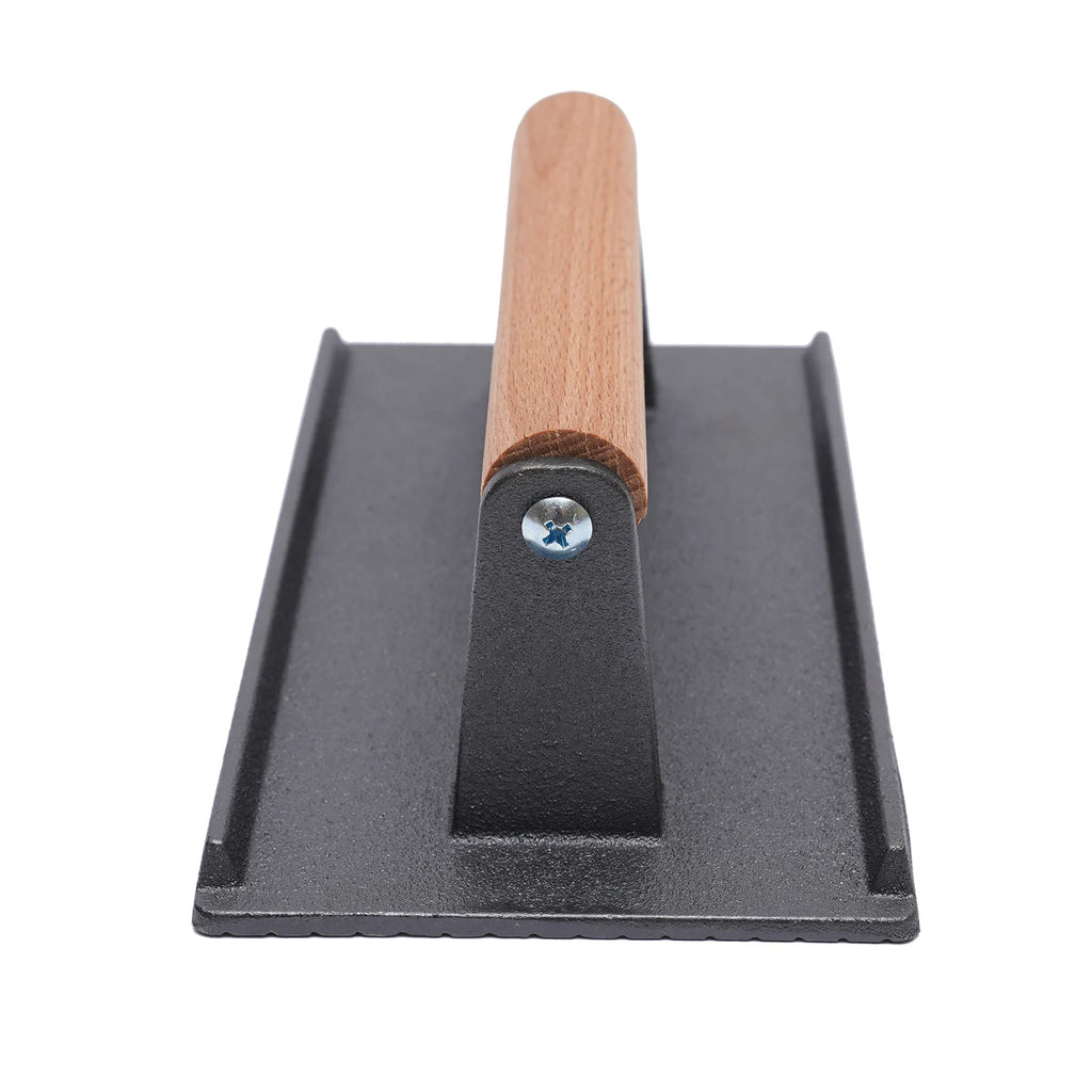 Meat Press with Wooden Handle Heavy Duty Grill Press Non-stick
