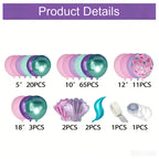 Mermaid Balloon Garland Arch Kit Pastel Pink Purple Seashell Foil Balloon Set Birthday Baby Shower Ocean Theme Party Decor