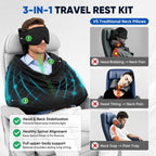 3-in-1 Adjustable EyeMask Airplane Sleep Support System Travel Pillow Multi-Use Office And Home Comfortable Pillow for Traveling