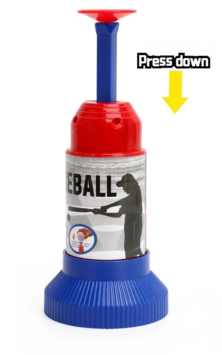 Baseball Launcher Toy, 2-in-1 Foot-Operated/Manual Press Ball Pitching Machine Indoor and Outdoor Interactive Sports Game for Kids, Kinde