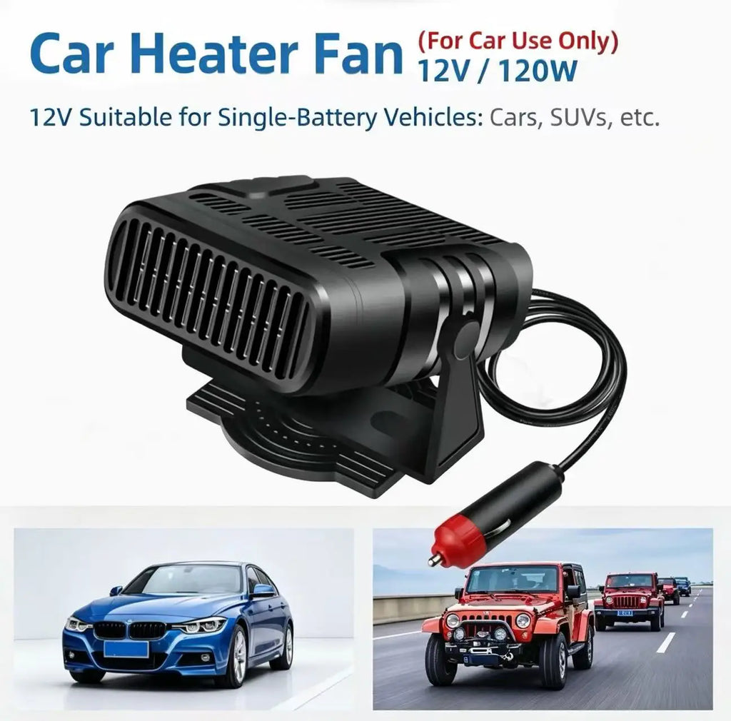 12V 120W /24V 200W Portable Car Heater Cooler Fan Fast Defrost Defogger Rotatable Holder for Truck SUV Windscreen