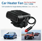 12V 120W /24V 200W Portable Car Heater Cooler Fan Fast Defrost Defogger Rotatable Holder for Truck SUV Windscreen