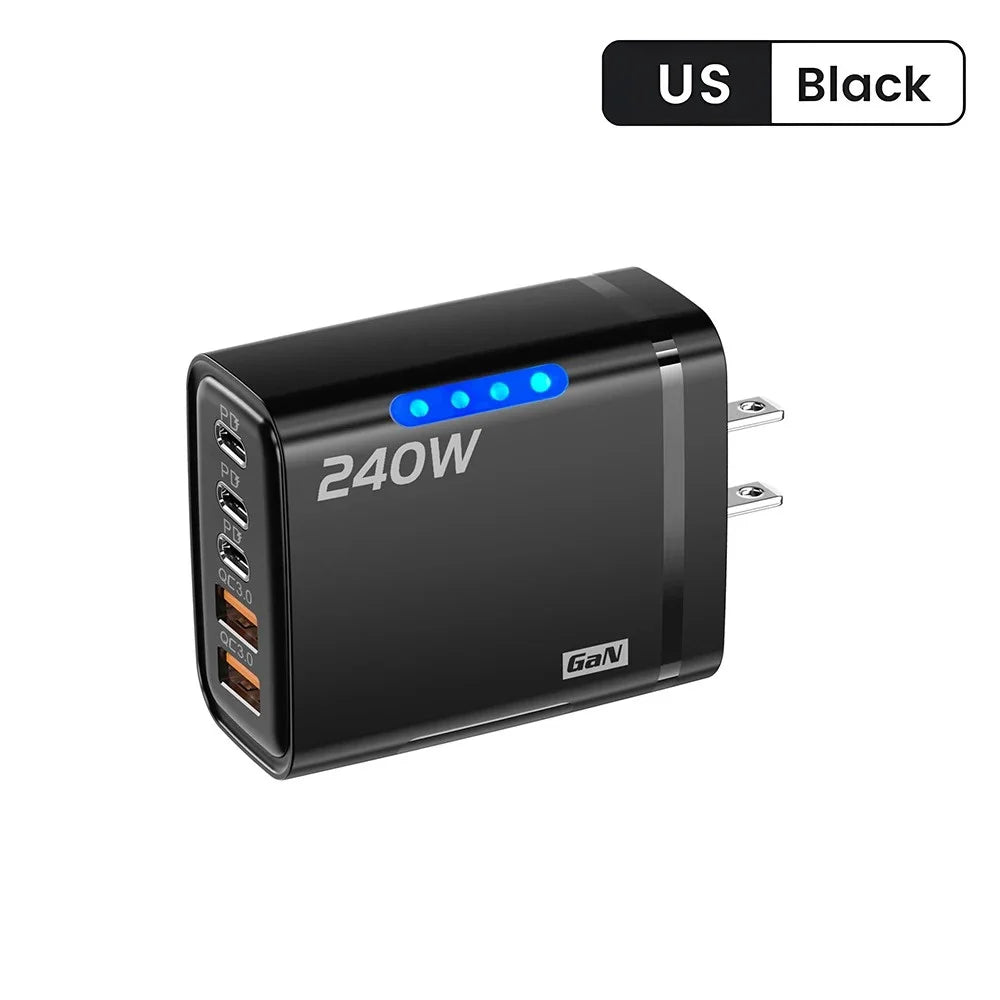 240W 5-in-1 USB-C GaN Desktop Charger