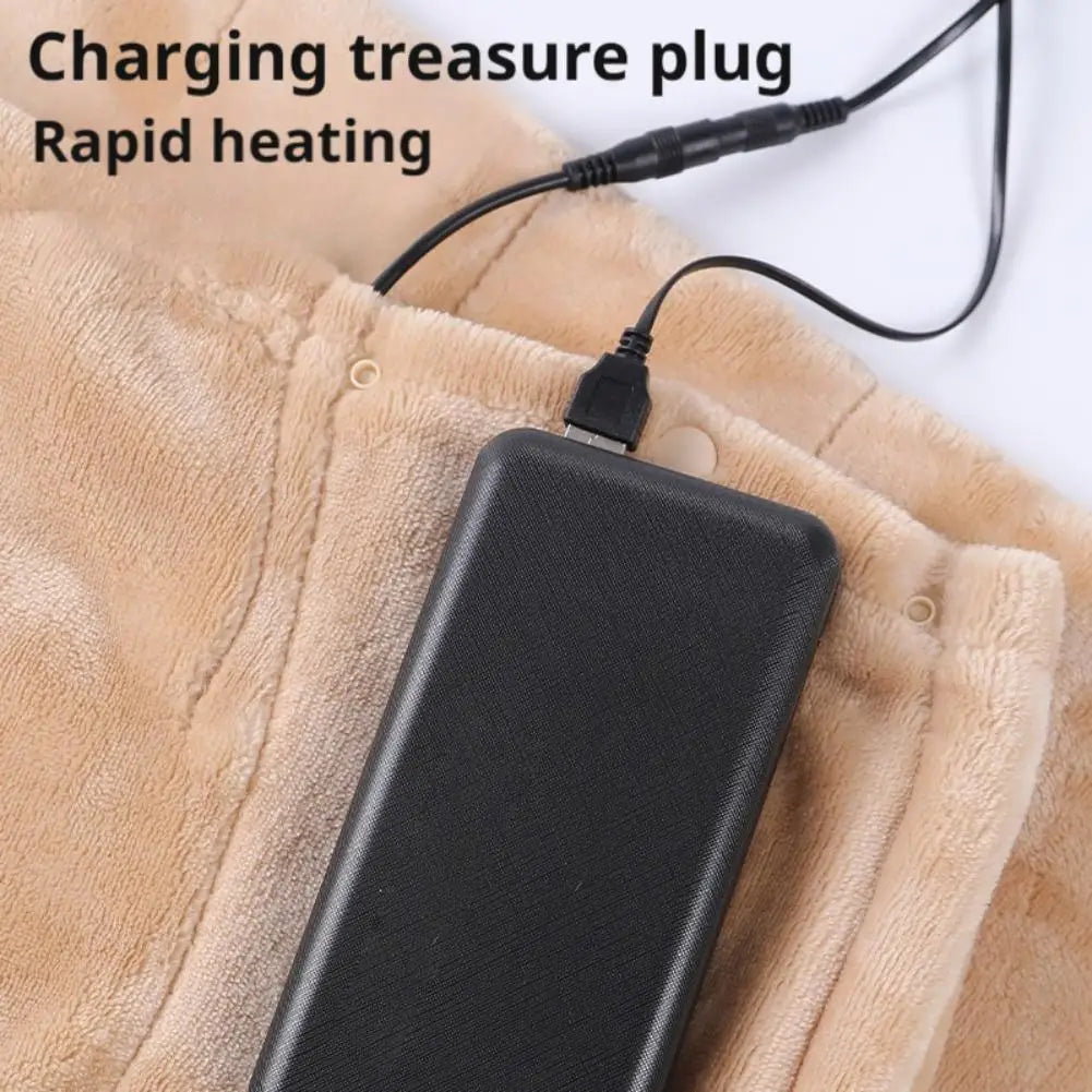 USB Heated Blanket With Storage Bag 160x85cm Coral Velvet Shawl Wearable Electric Blanket Winter Body Warmer for Home Office Car