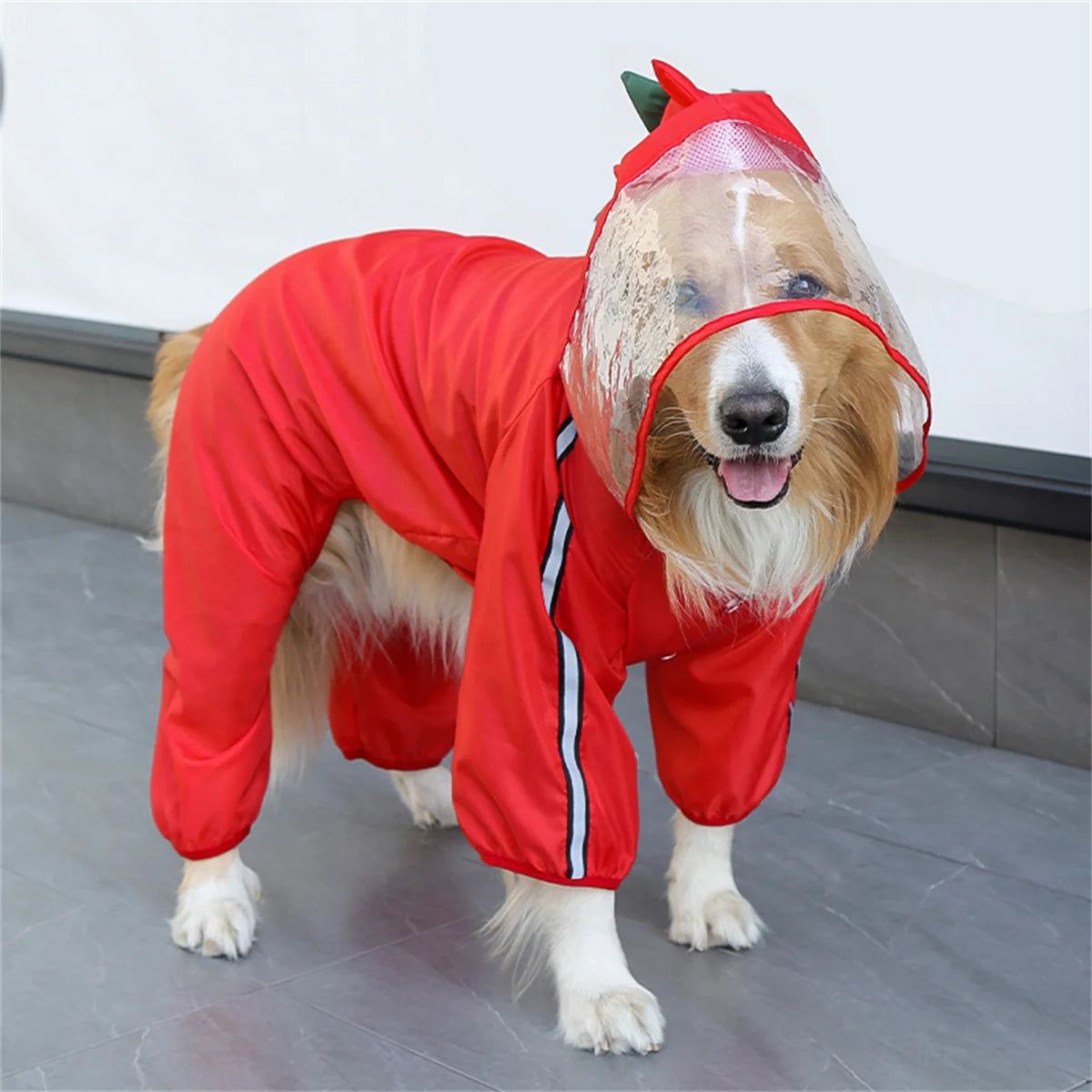 Reflective Hooded Waterproof Dog Raincoat