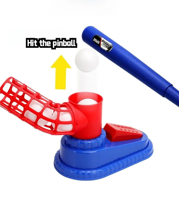 Baseball Launcher Toy, 2-in-1 Foot-Operated/Manual Press Ball Pitching Machine Indoor and Outdoor Interactive Sports Game for Kids, Kinde