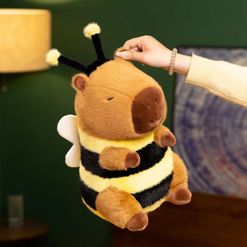 Cute Bee Capybara Plush Toy Creative Simulation Bee Capybara Plush Doll Soft Stuffed Animal Toy Kid Birthday Gifts Room Decor