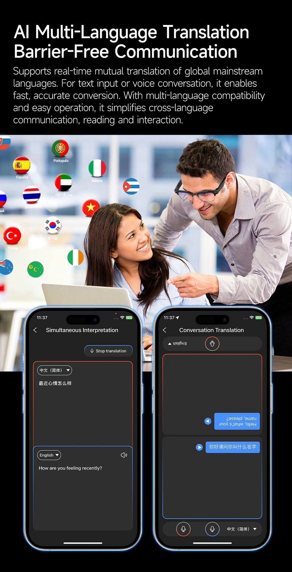2026New 800W Pixel Camera Smart Glasses Men Video Recording AI Photo Recognition Bluetooth Call Voice Translation Sunglasses Man