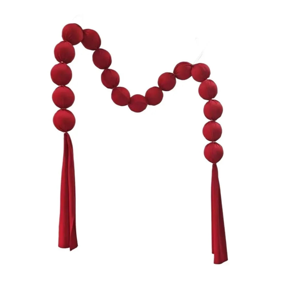 Foam Ball Garland Wedding Cloth Ball String Handmade Ornament Smooth Decoration Wedding Room Decoration