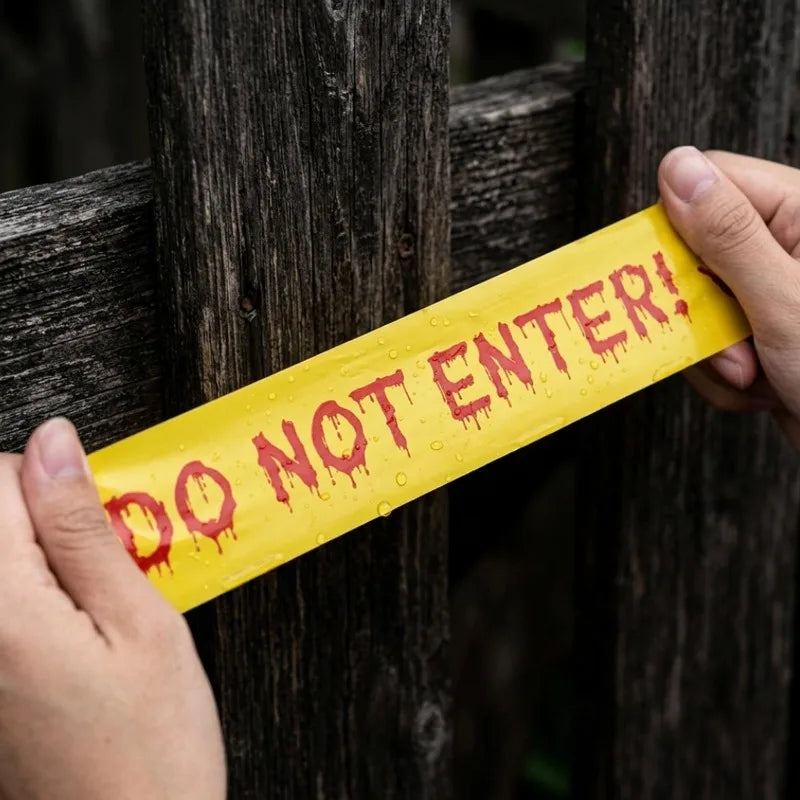 Warning Tapes Halloween Decoration Do Not Enter Roll for Door Windows Yards