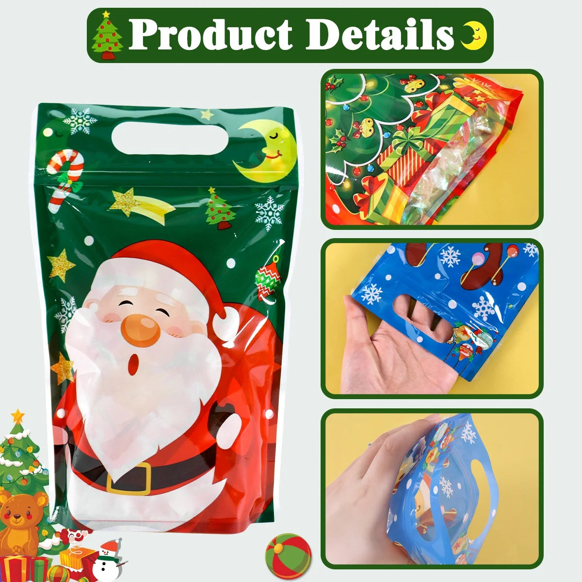 Resealable Christmas Gift Bags – 10 or 20 Pack