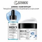 JUINHOU Men Face Serum&Cream Kit Copper Peptide Hyaluronic Acid Hydrating Firming Soothe Rough Skin Revitalize Dull Skin Man Day