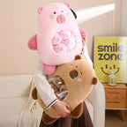 Six Balls Capybara Bag Cartoon Newt Animal Squishy Mini Dolls Plush Pillow Office Nap Food Snack Plushie Peluche Gift