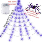 8 Modes Halloween Spider Web Lights Glow Waterproof Halloween Spider 5m web