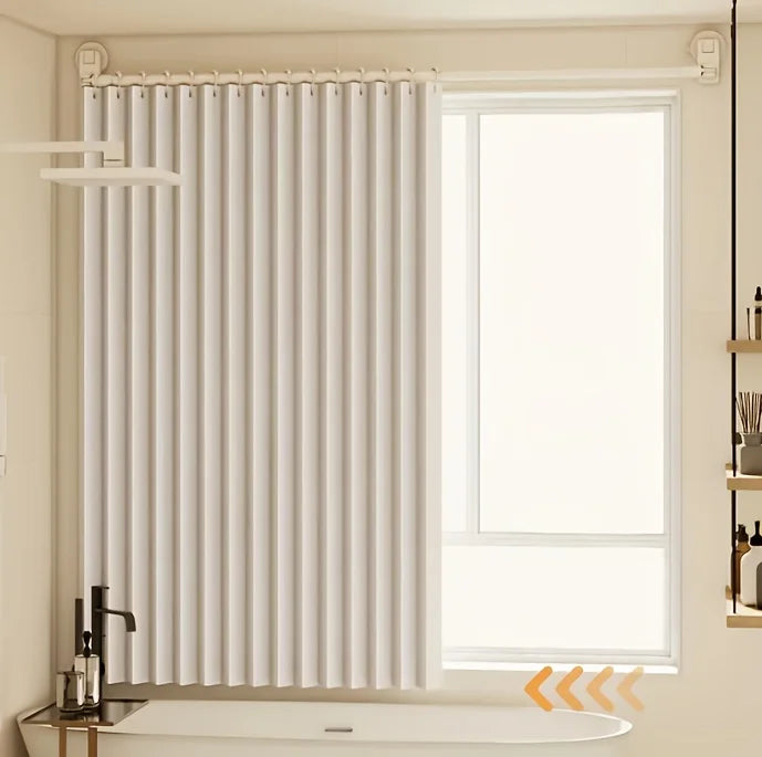 High-Quality Foldable Shower Curtain with Hooks & Ties, Invisible Wet-Dry Separation, Easy Store, Modern Home Decor Style