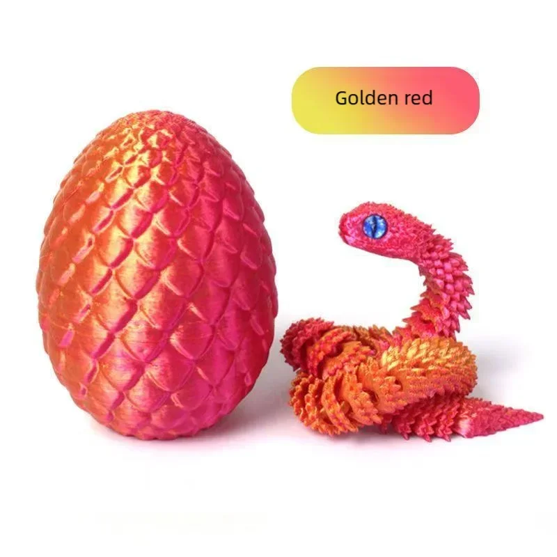 1PCS Mobile Joint Simulation Cobra and Snake Egg Statue - Creative Desktop Decoration Sculpture Home Decoration Ornament Gift