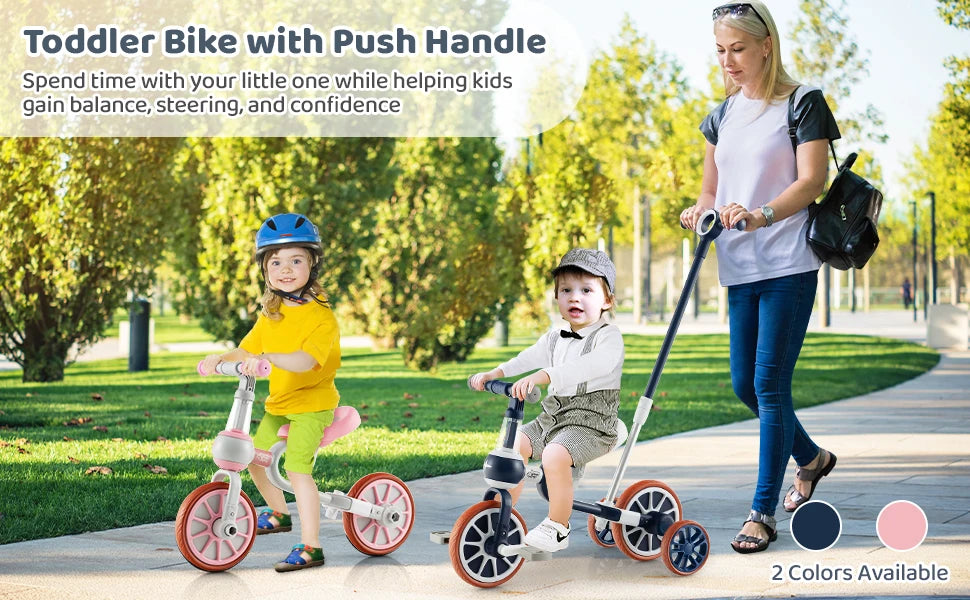 DORTALA 4 in 1 Kids Tricycle Toddler Balance Bike Adjustable