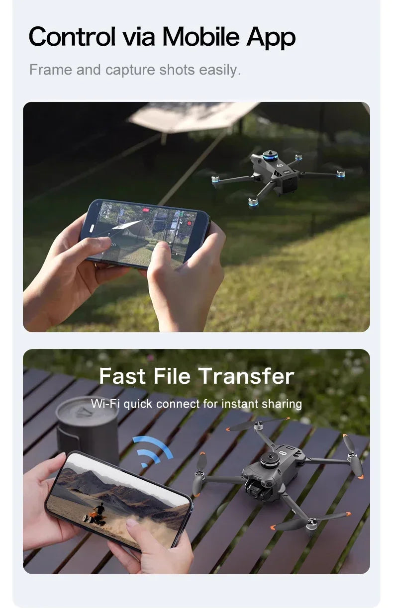 original GT60 Drone 4.3-inch Large Screen Foldable drone 8K HD Dual Camera Gps Brushless Optical Avoidance Airdrop RC Quadcopter