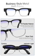2026New 800W Pixel Camera Smart Glasses Men Video Recording AI Photo Recognition Bluetooth Call Voice Translation Sunglasses Man