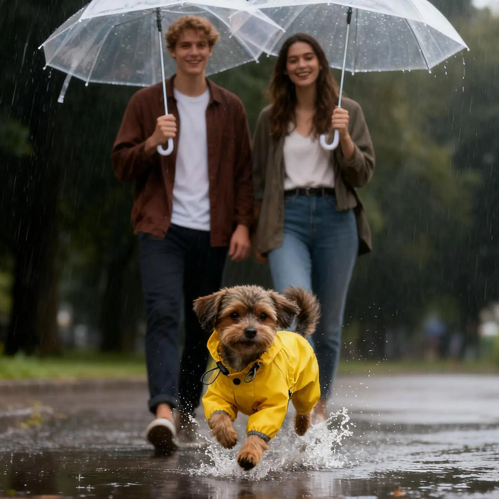 Waterproof Dog Raincoat Adjustable Lightweight Pet Rain Jacket for Small Medium Large Dogs Winter Outdoor Walking Activities