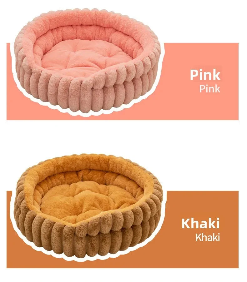 Home Plush Winter Cat Nest Dog Nest Warm Detachable and Washable Round Cat Nest Pet Bed Seasonal Universal Decoration