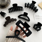 Womans Elegant Black Plastic Hair Claw Grip