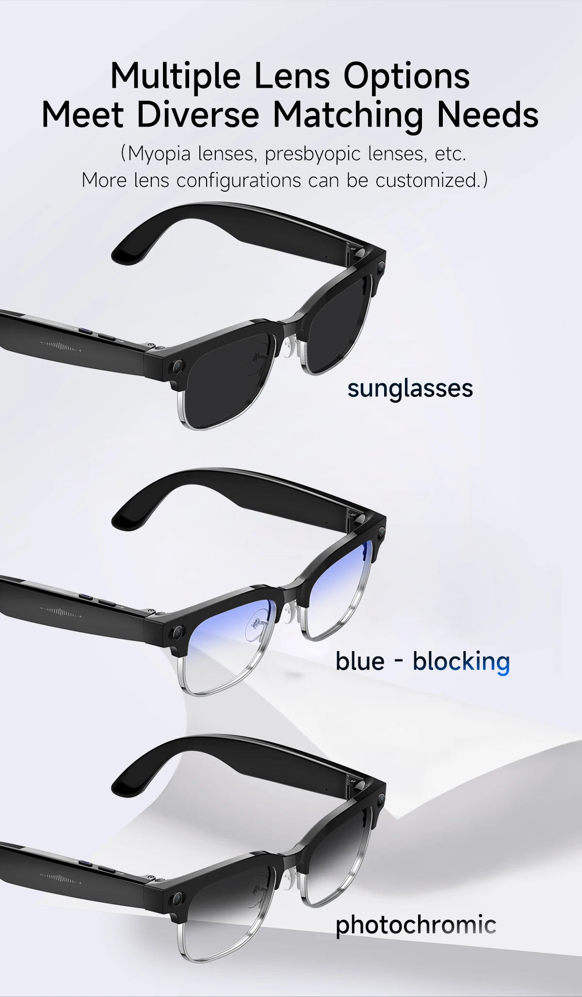2026New 800W Pixel Camera Smart Glasses Men Video Recording AI Photo Recognition Bluetooth Call Voice Translation Sunglasses Man