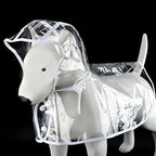 Transparent Waterproof Dog Raincoat – S–XL