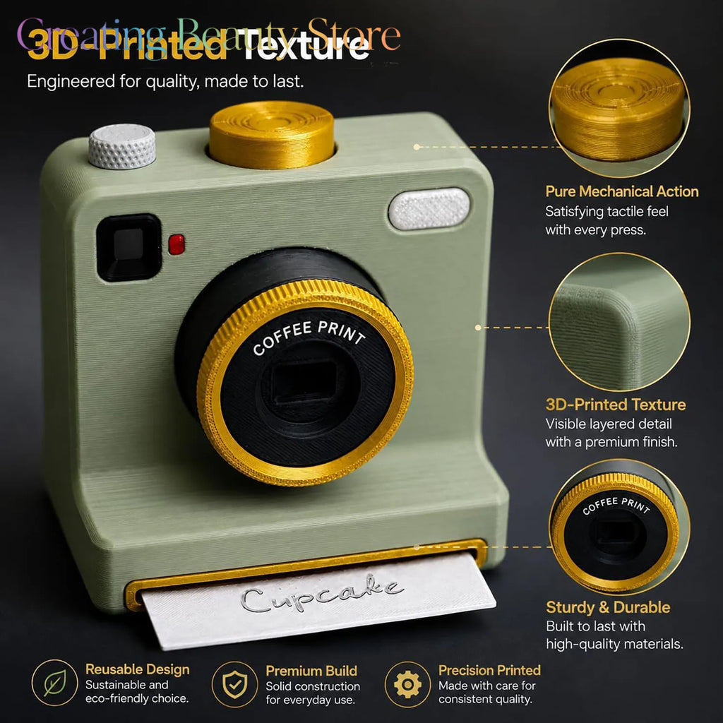 3D Printed Latte Art Camera,One‑touch Coffee Printer Chocolate Foam Machine