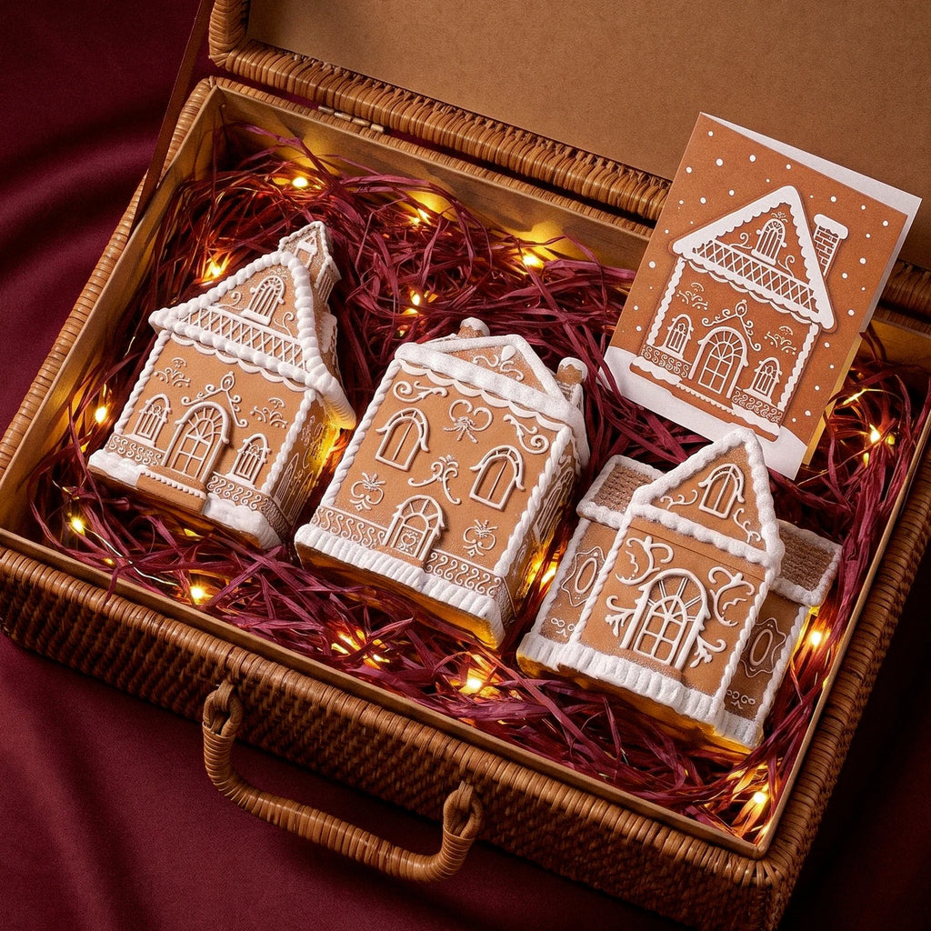 Cozy Gingerbread House Candle Jar with Lid Concrete Silicone Mold Collection Christmas Home Decoration
