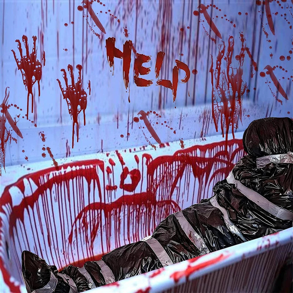 Horror Halloween Outdoor Decoration 59inch Creepy Corpse Props Set Scary Fake Bloody Body Bag Haunted House Hanging Decorations