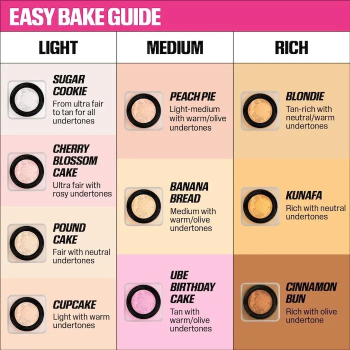 New Color Blocking Huda Easy Bake Fragrance Free Loose Baking and Setting Powder Beauty Oil Control Matte Makeup Setting Spray