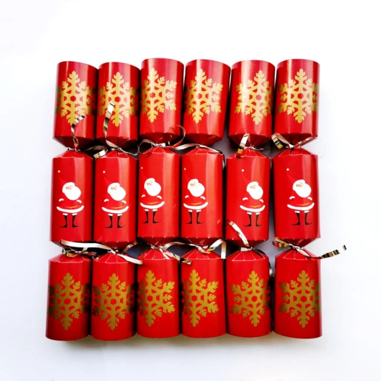 12 Inch Christmas Crackers Set of 6pcs, Christmas poppers, Christmas crackers with snap and prizes for adults